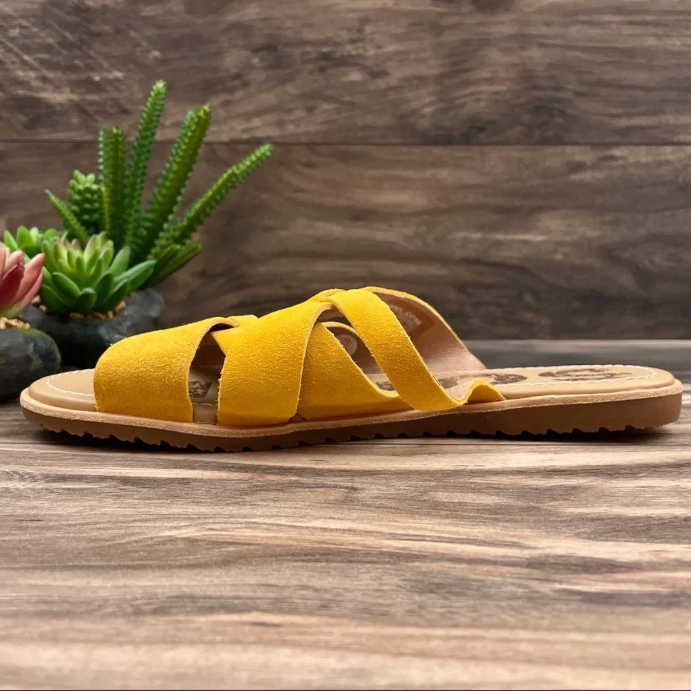 NEW Sorel Ella Woven Suede Slide Sandal 8.5